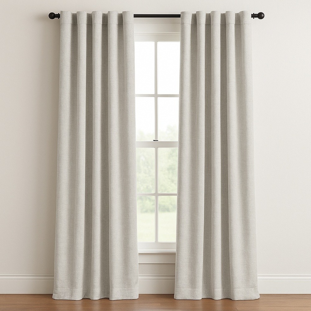 Lauren Ralph Lauren Home Silver Faux Curtain Panels Set 2( 50x96) Textured Long